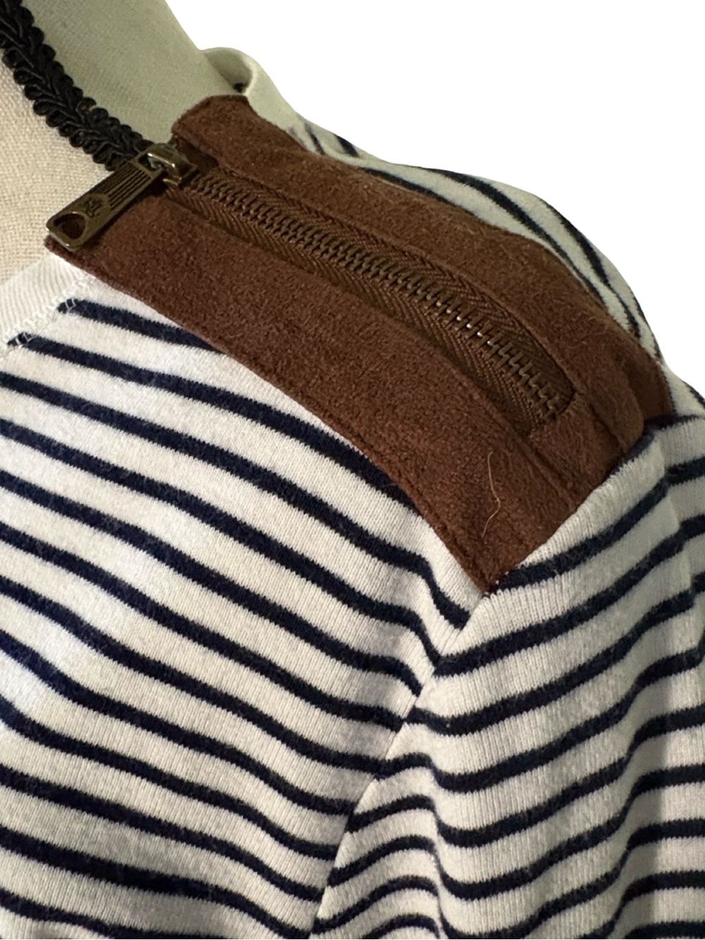 Lauren RL Striped Long-Sleeve with Suede Elbow Patches Size Large - Picture 7 of 12